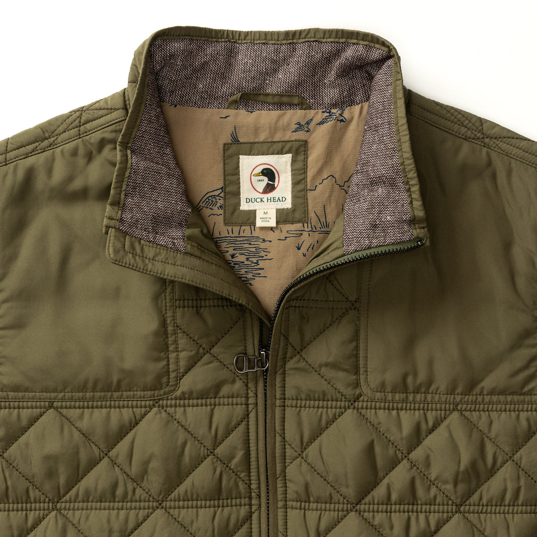 Fremont Sport Performance Quilted Vest - Olive – Duck Head