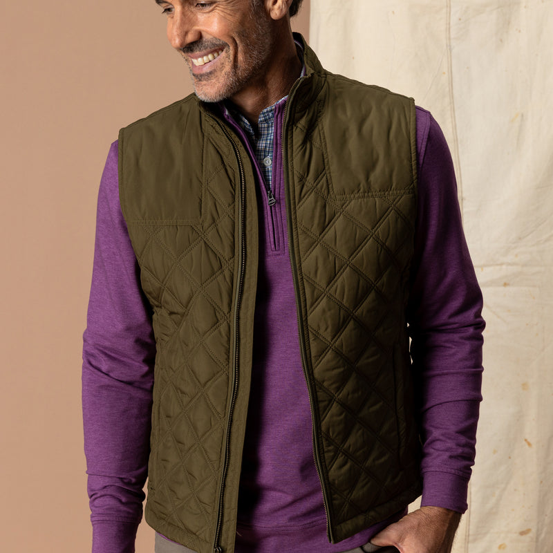 Fremont Sport Performance Quilted Vest - Dark Olive