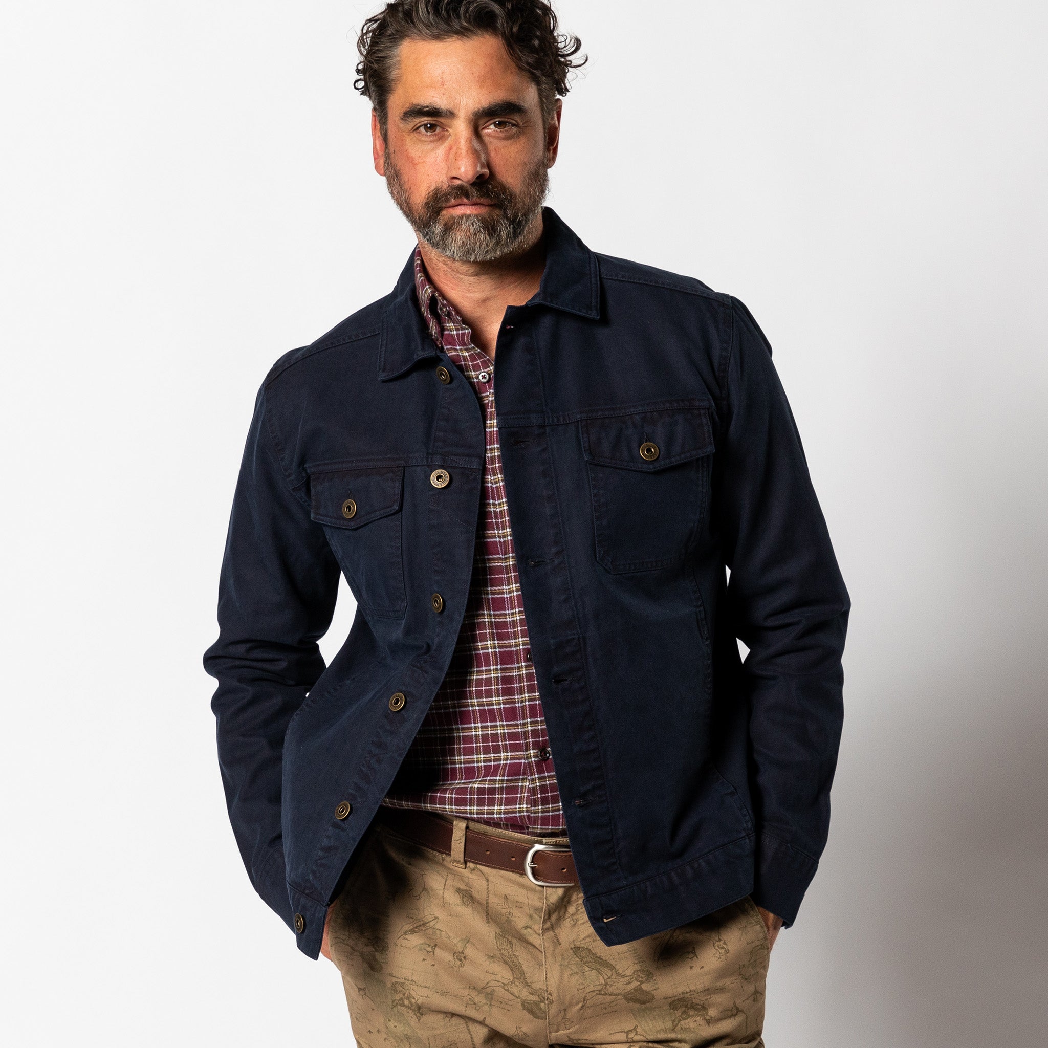 ジャケット・アウター 30's DUCK HEAD DENIM COVERALL CHINSTRAP Trucker Jacket