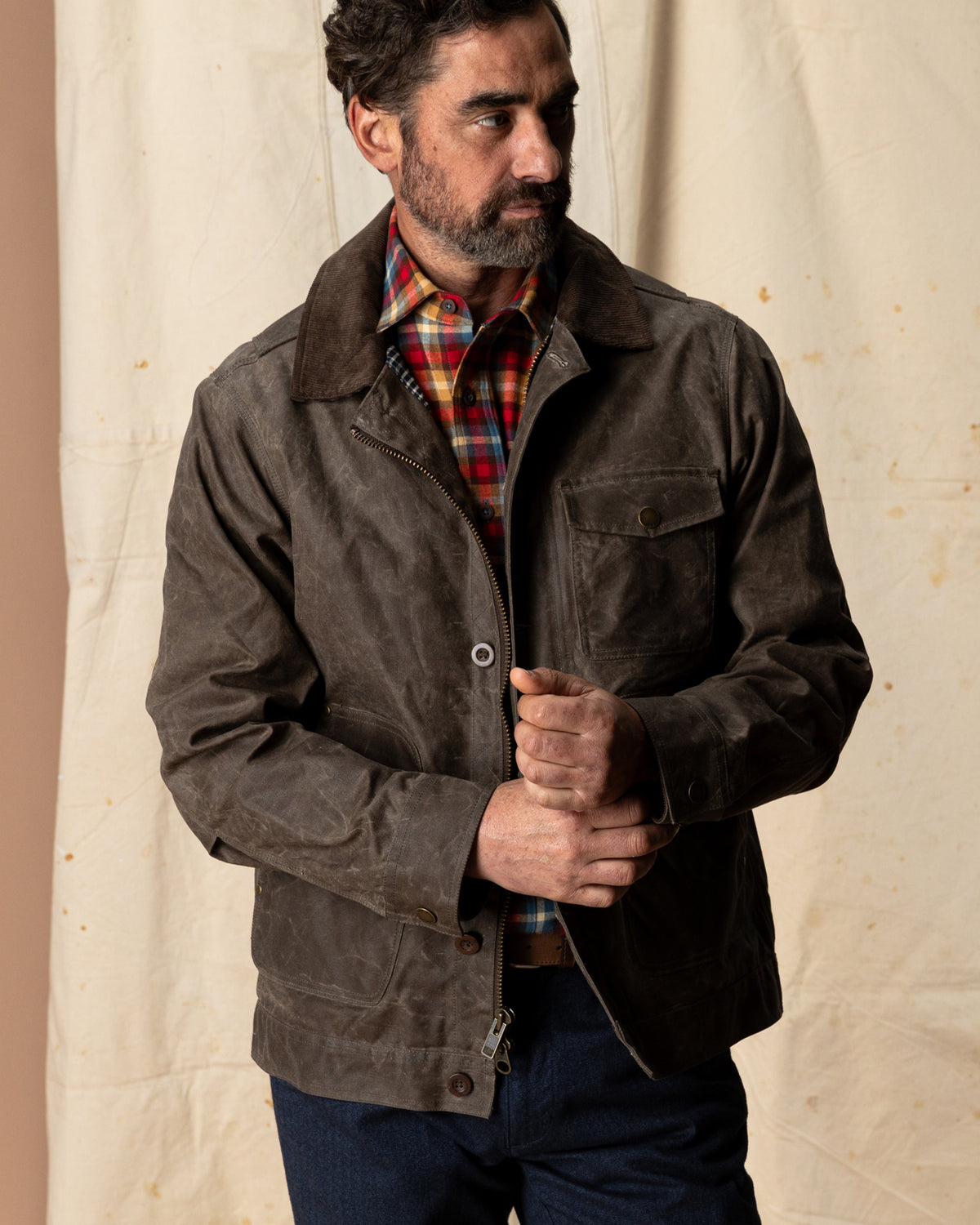 Waxed Duck Canvas Rancher Jacket - Dark Oak