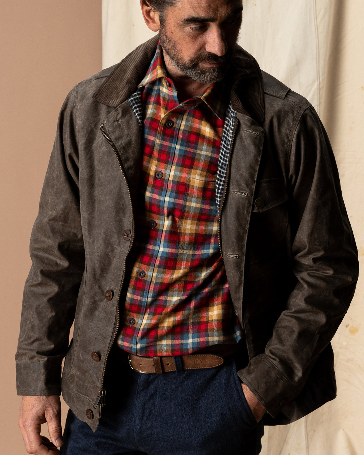 Waxed Duck Canvas Rancher Jacket - Dark Oak