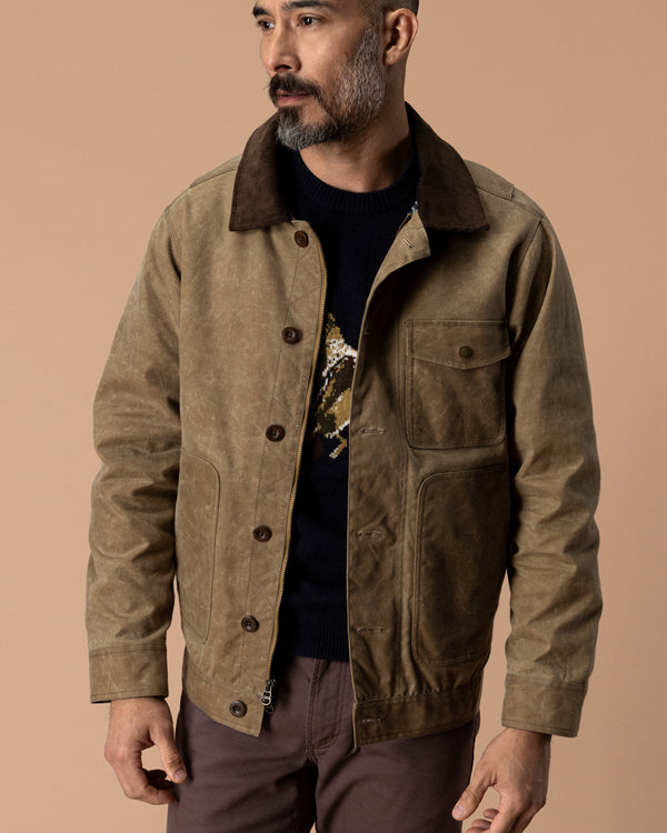 Waxed Duck Canvas Rancher Jacket - Umber Brown