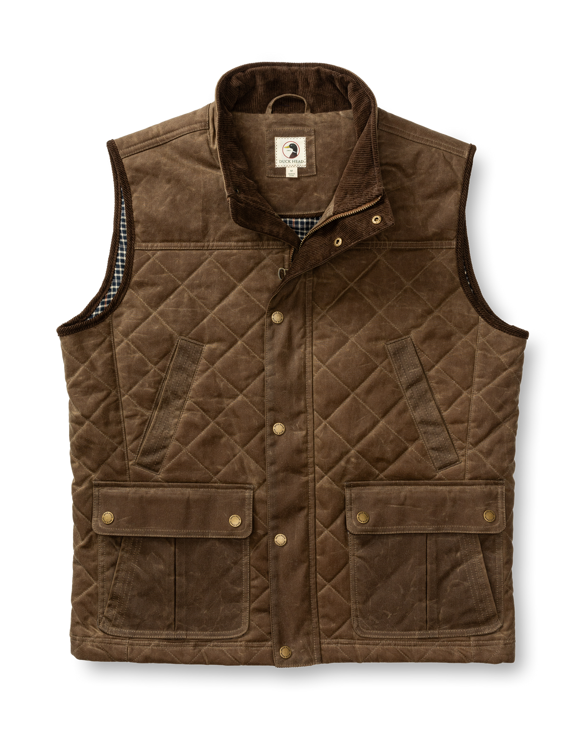 Waxed Duck Canvas Quilted Vest - Dark Oak