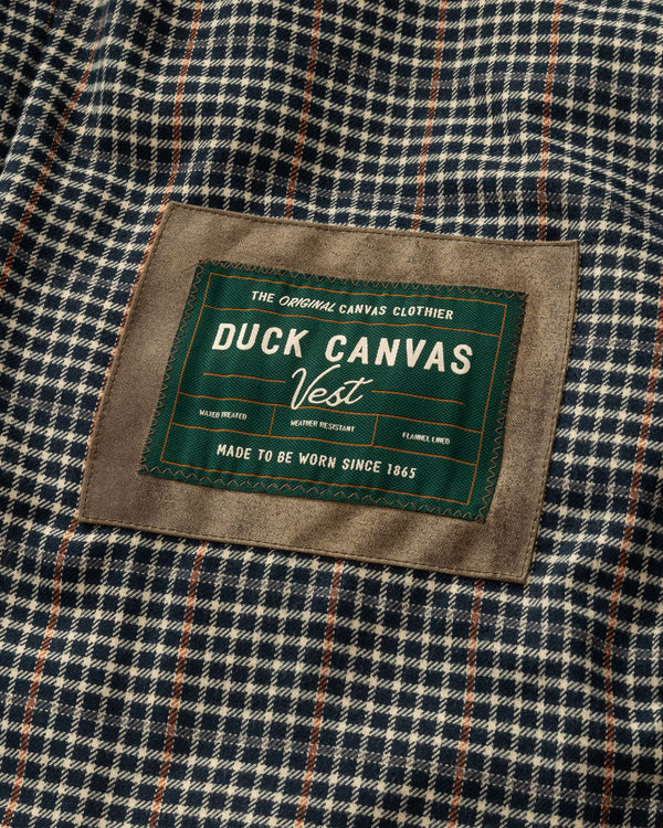 Waxed Duck Canvas Quilted Vest - Dark Oak