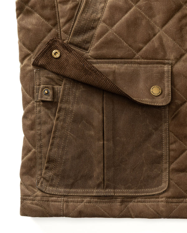 Waxed Duck Canvas Quilted Vest - Dark Oak