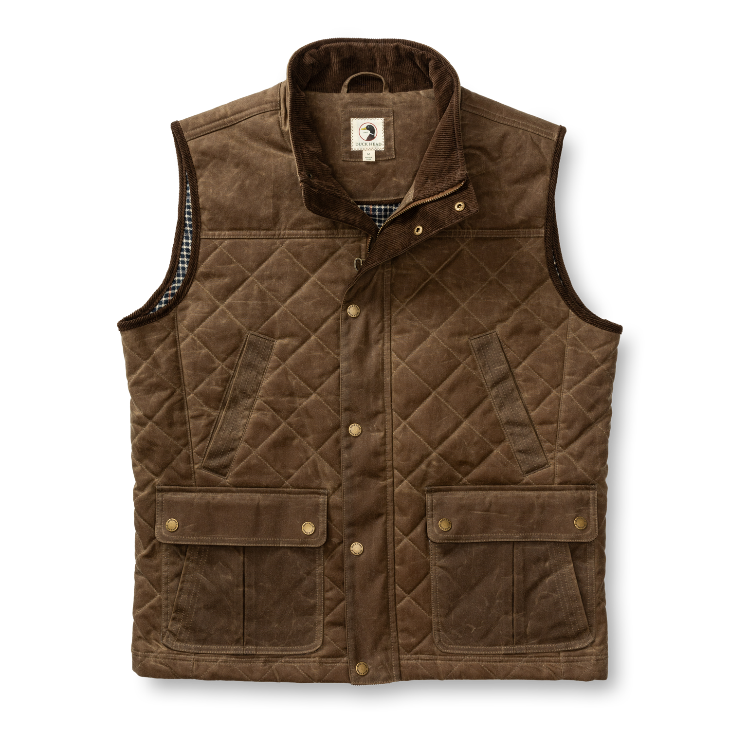 Waxed Duck Canvas Quilted Vest - Dark Oak