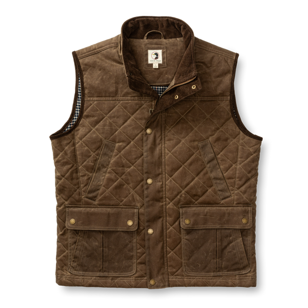 Waxed Duck Canvas Quilted Vest - Dark Oak