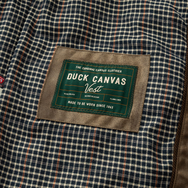 Waxed Duck Canvas Quilted Vest - Dark Oak