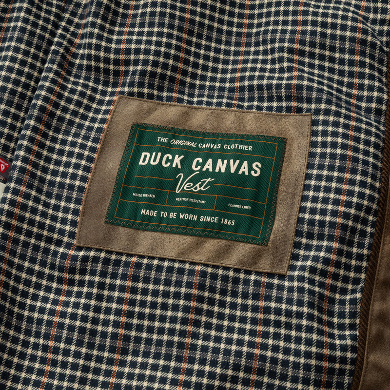 Waxed Duck Canvas Quilted Vest - Dark Oak