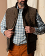 Waxed Duck Canvas Quilted Vest - Dark Oak