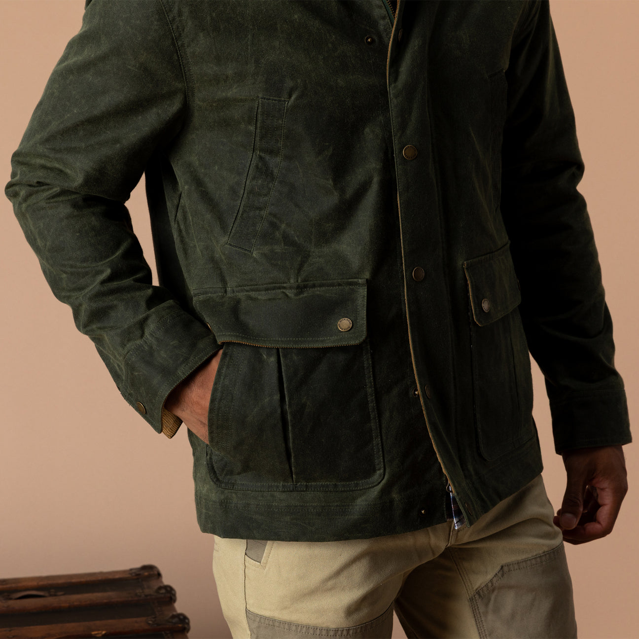 Waxed Duck Canvas Jacket - Deep Olive