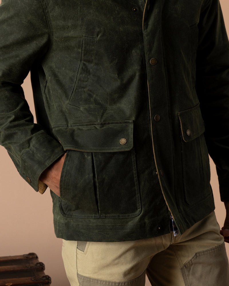 Waxed Duck Canvas Jacket - Deep Olive