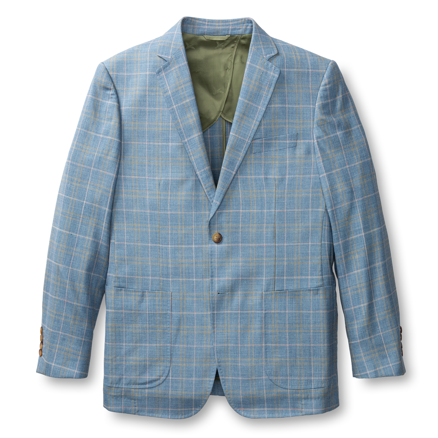 Bradner Plaid Sport Coat - Chambray Blue
