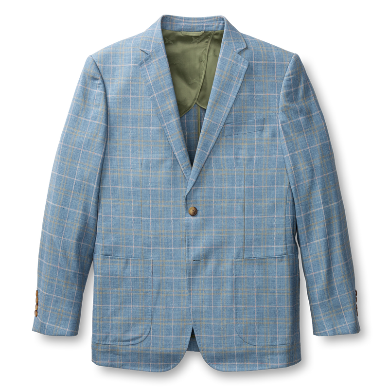 Bradner Plaid Sport Coat - Chambray Blue