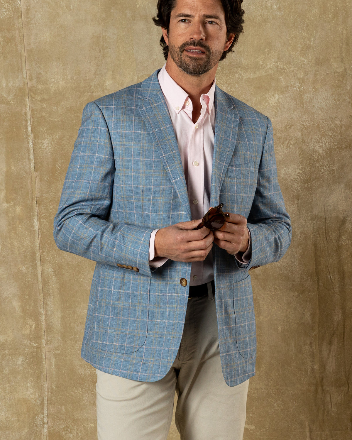 Bradner Plaid Sport Coat - Chambray Blue