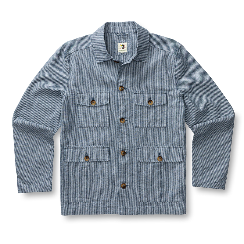 Rutledge Safari Jacket - Shorewood Stripe - Mallard Blue