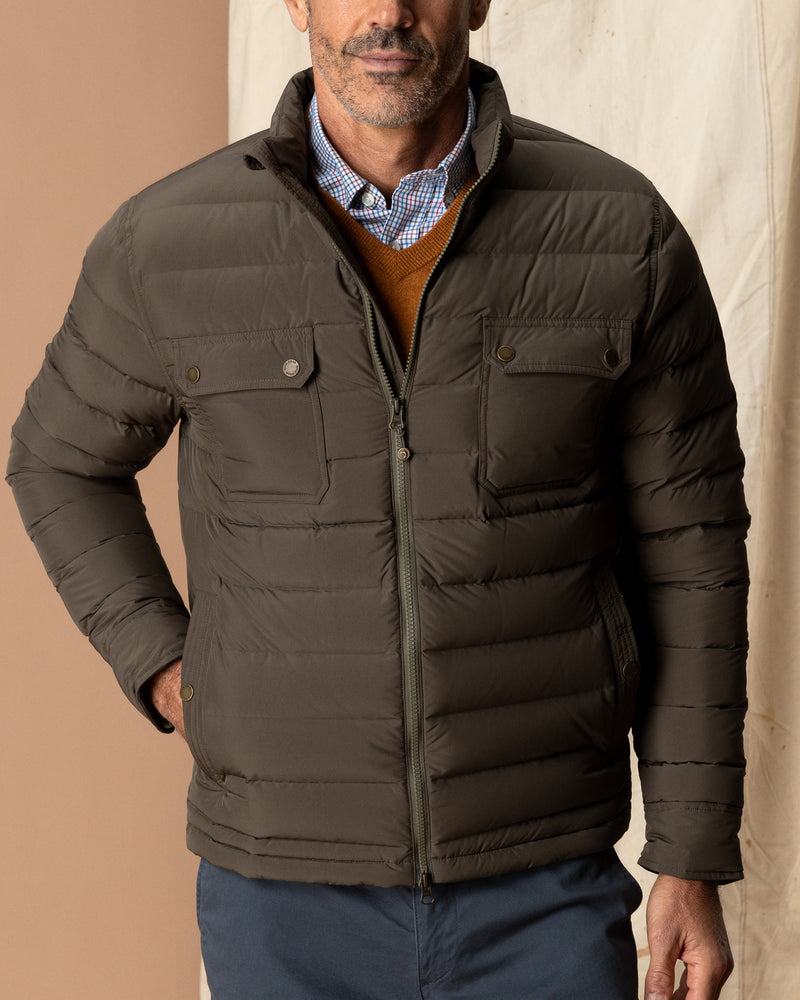 Atherton Down Quilted Jacket - Crocodile Brown