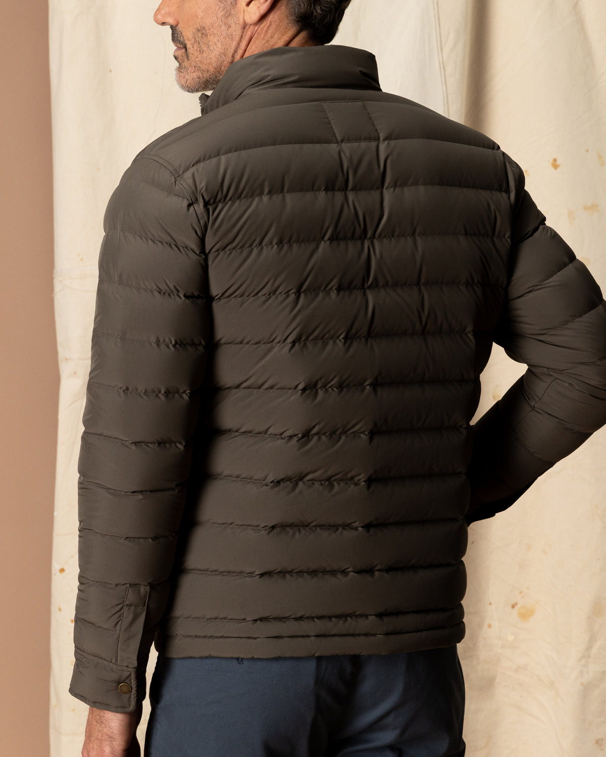 Atherton Down Quilted Jacket - Crocodile Brown
