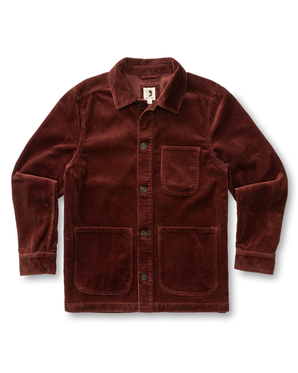 Corduroy Chore Coat - Burgundy Brown