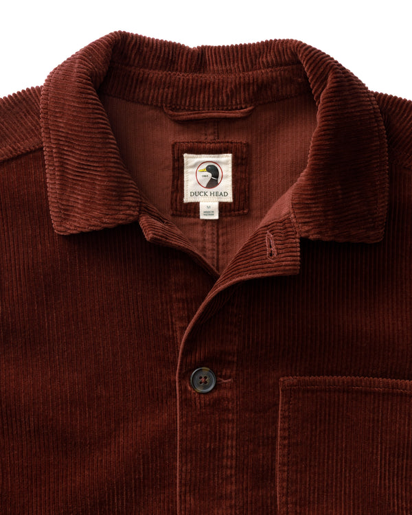 Corduroy Chore Coat - Burgundy Brown