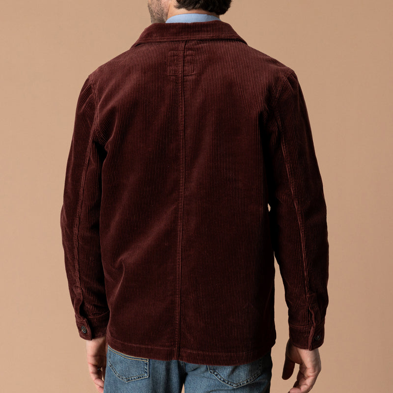 Corduroy Chore Coat - Burgundy Brown