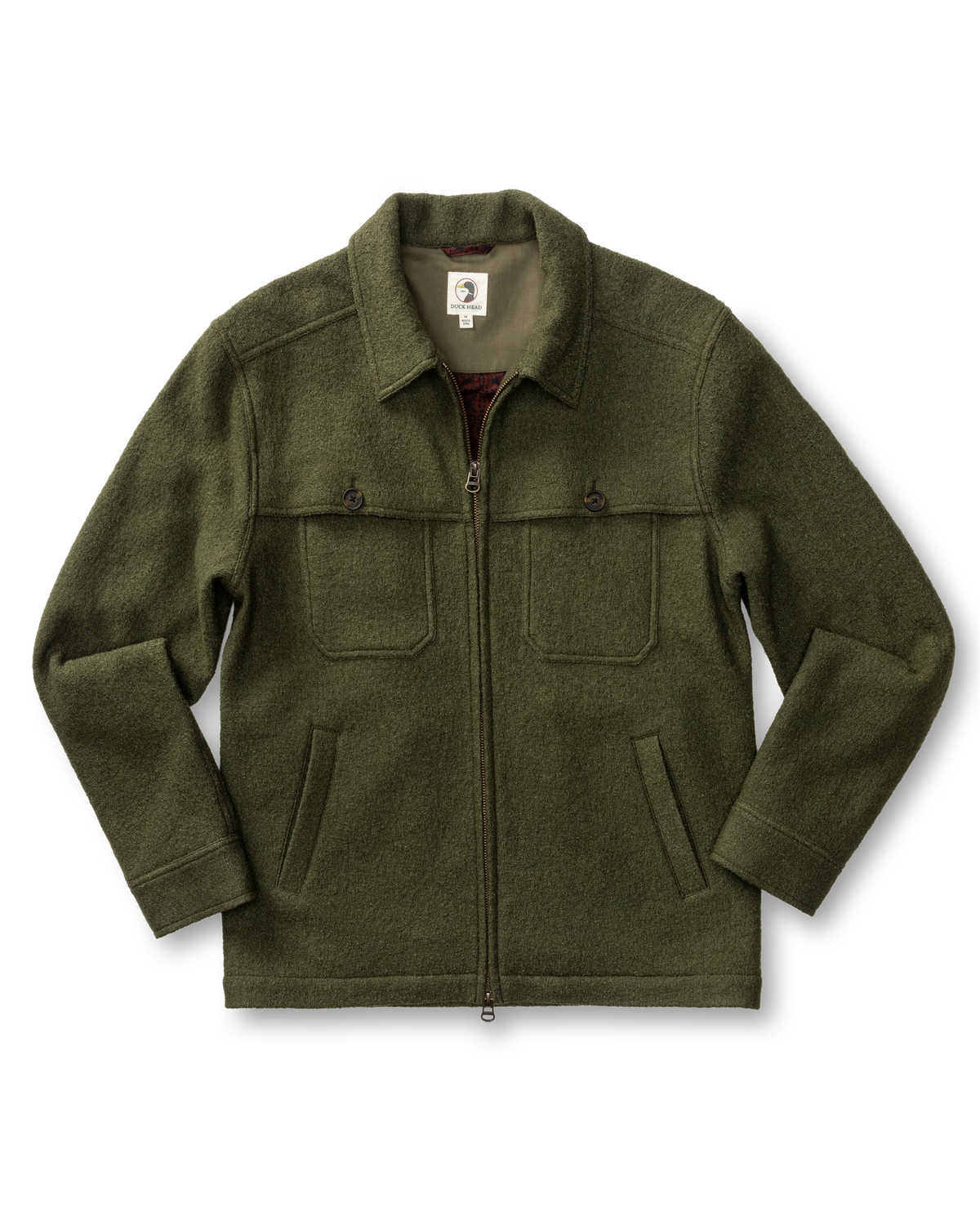 Boiled Wool Jacket - Dark Forest Green
