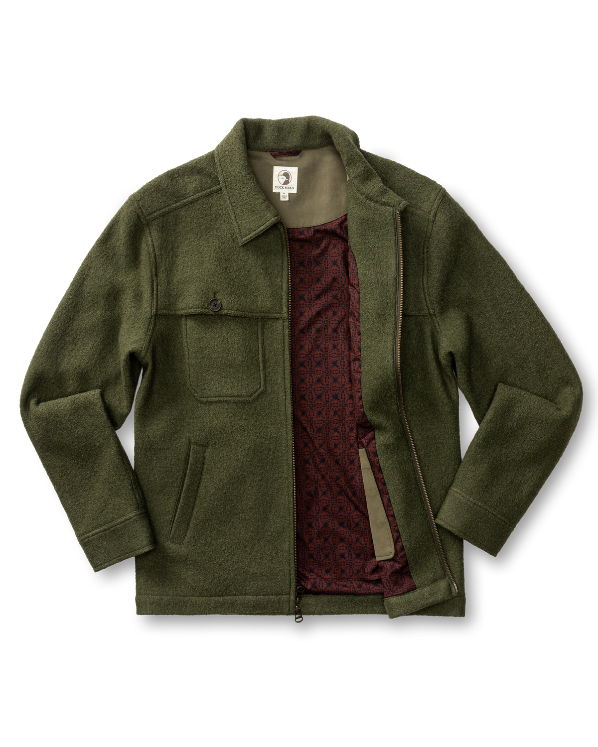 Boiled Wool Jacket - Dark Forest Green