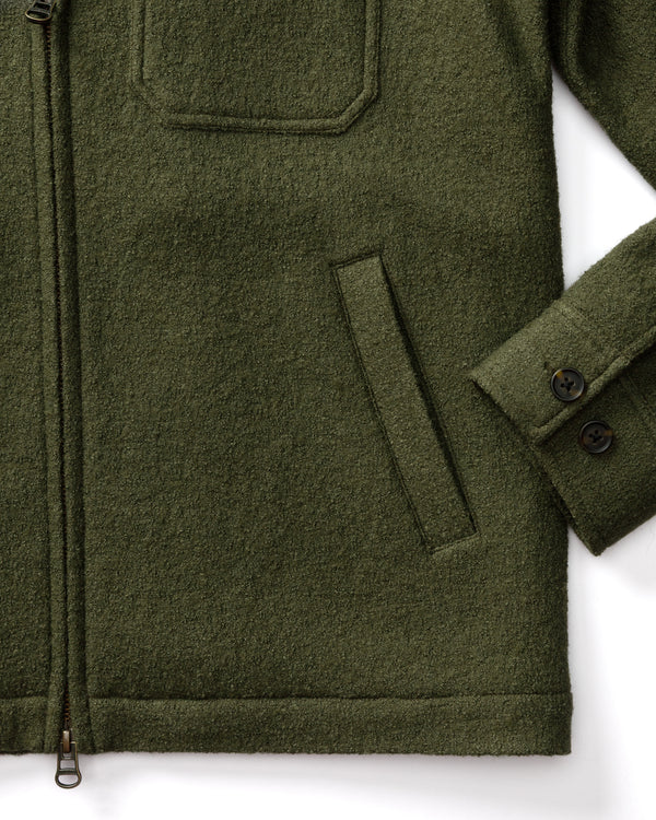 Boiled Wool Jacket - Dark Forest Green