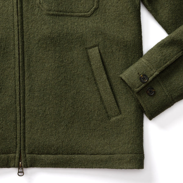 Boiled Wool Jacket - Dark Forest Green