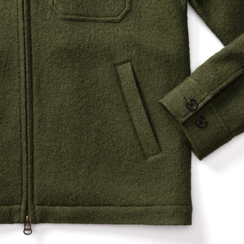 Boiled Wool Jacket - Dark Forest Green