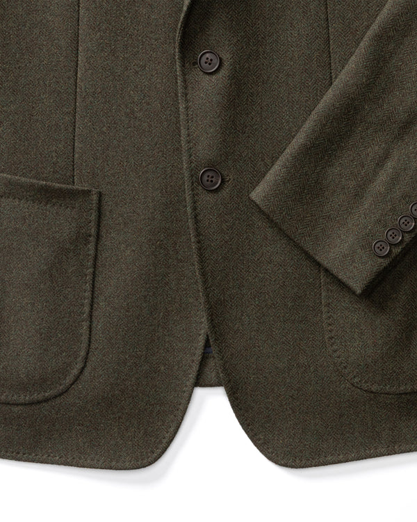 Percy Wool Herringbone Sport Coat - Coming Soon - Dark Olive