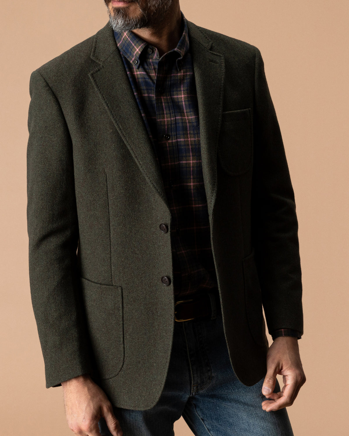 Percy Wool Herringbone Sport Coat - Coming Soon - Dark Olive