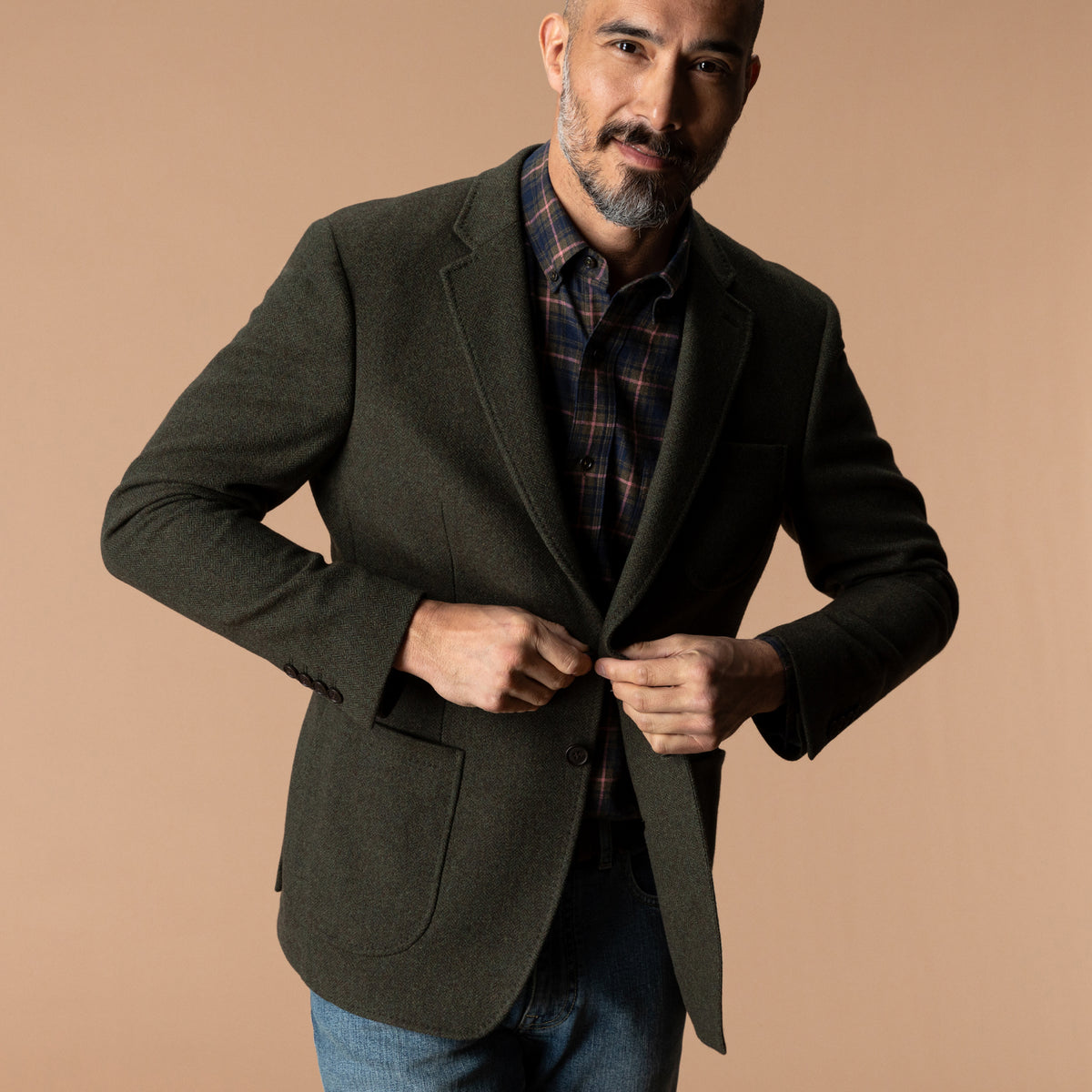Percy Wool Herringbone Sport Coat - Coming Soon - Dark Olive