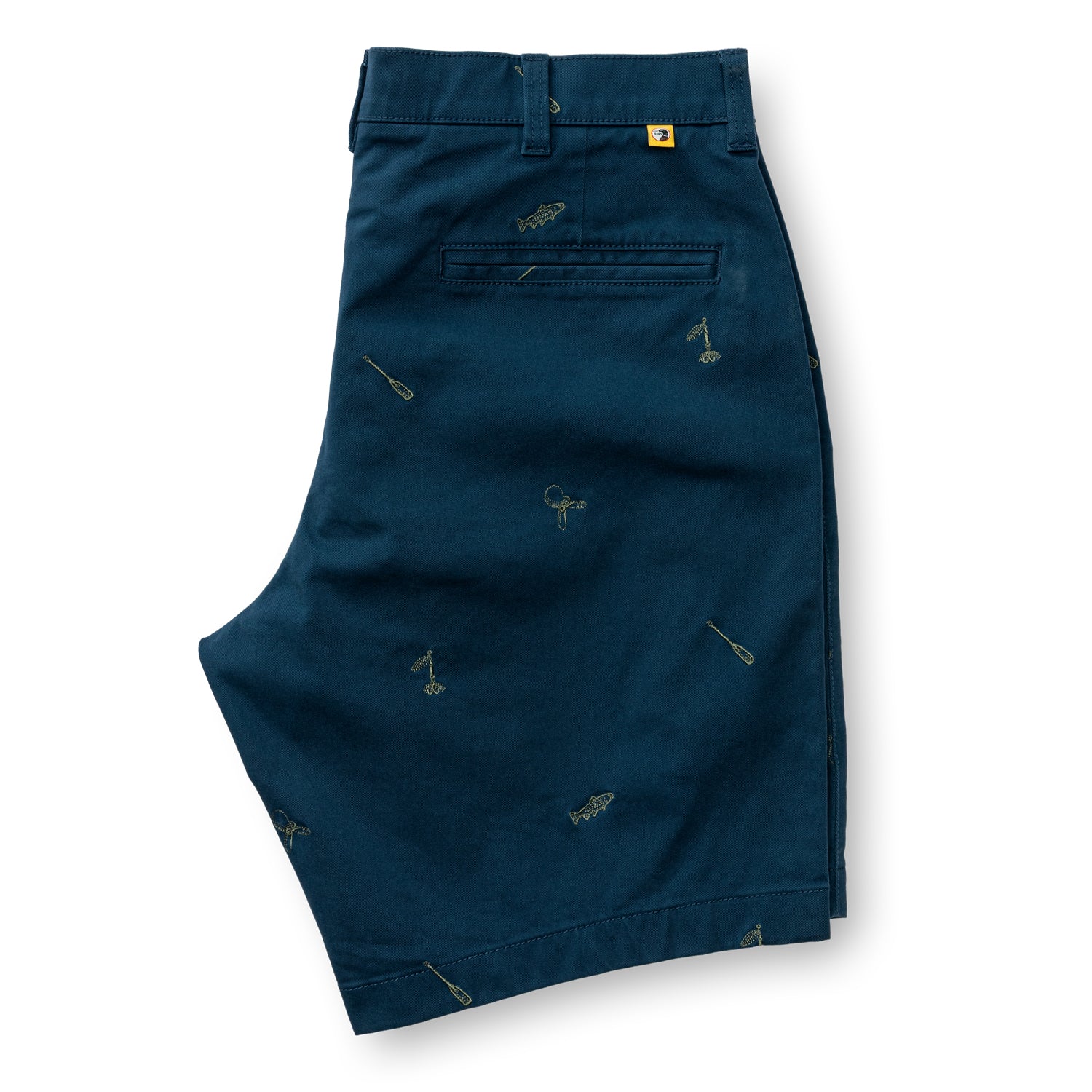 9" Gold School Chino Short - Emb Mallard Blue