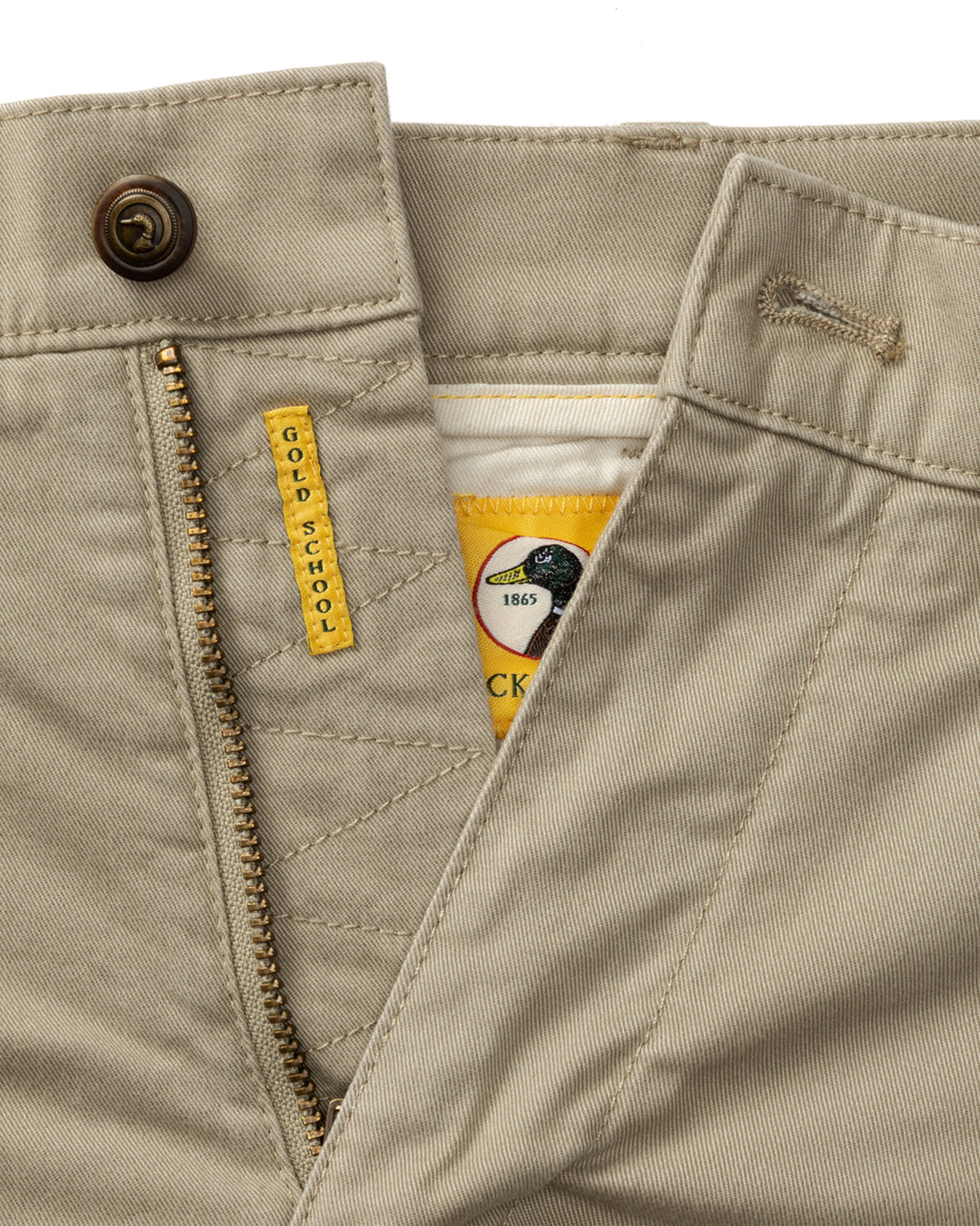 7" Gold School Chino Short - Khaki Gold Patch