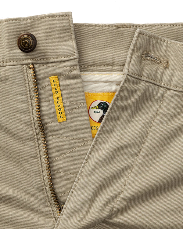 7" Gold School Chino Short - Khaki Gold Patch