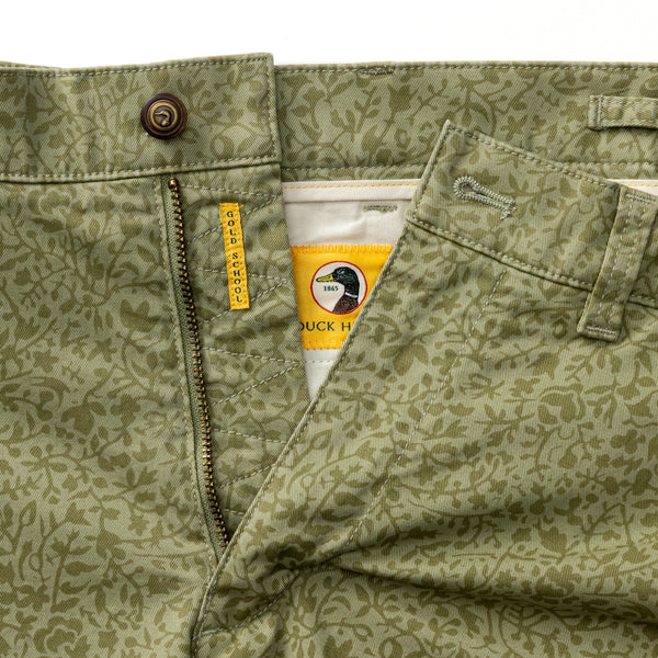7" Gold School Chino Short - Tea Leaf Print