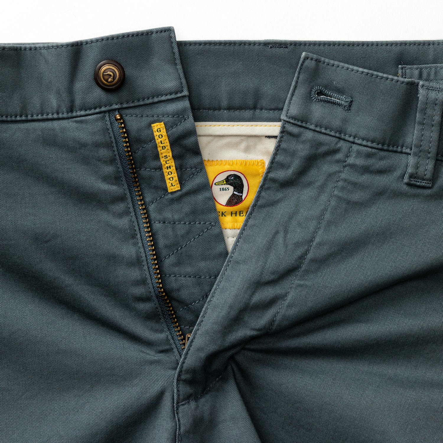 5" Gold School Chino Short - Stormy Blue