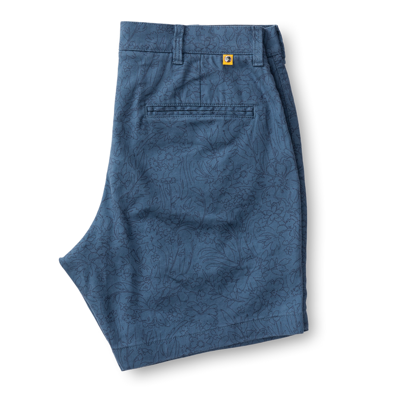 7" Linen Gold School Chino Short - Shadow Blue