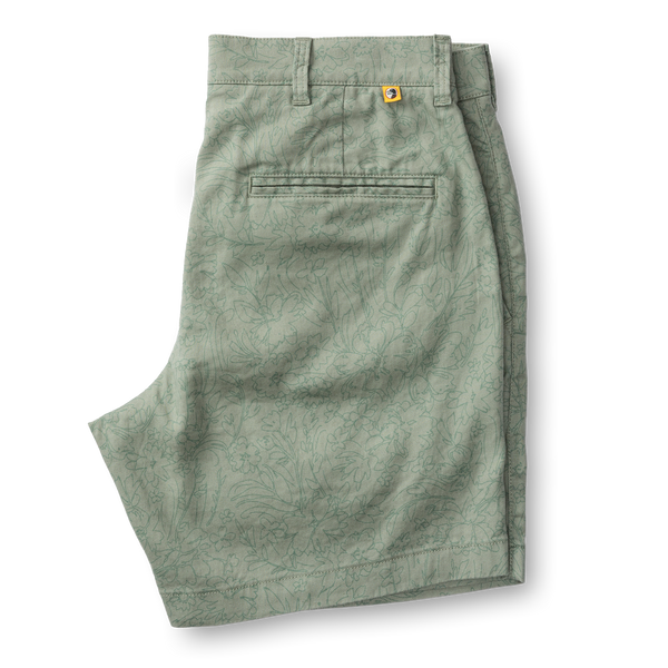 7" Linen Gold School Chino Short - Shadow Green
