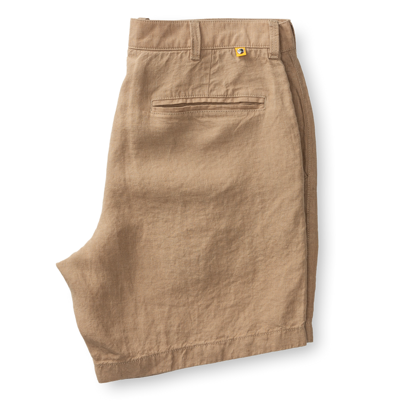 7" Gold School Linen Chino Short - Clay