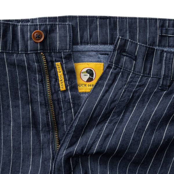 7" Gold School Linen Chino Short - Navy