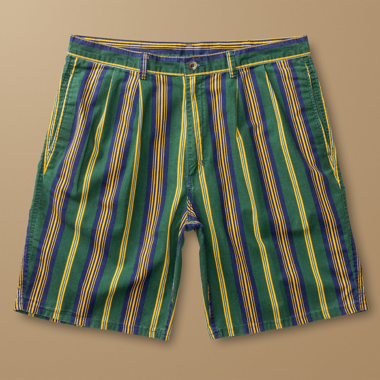 Pleated Multi-Striped Chino Short 36W