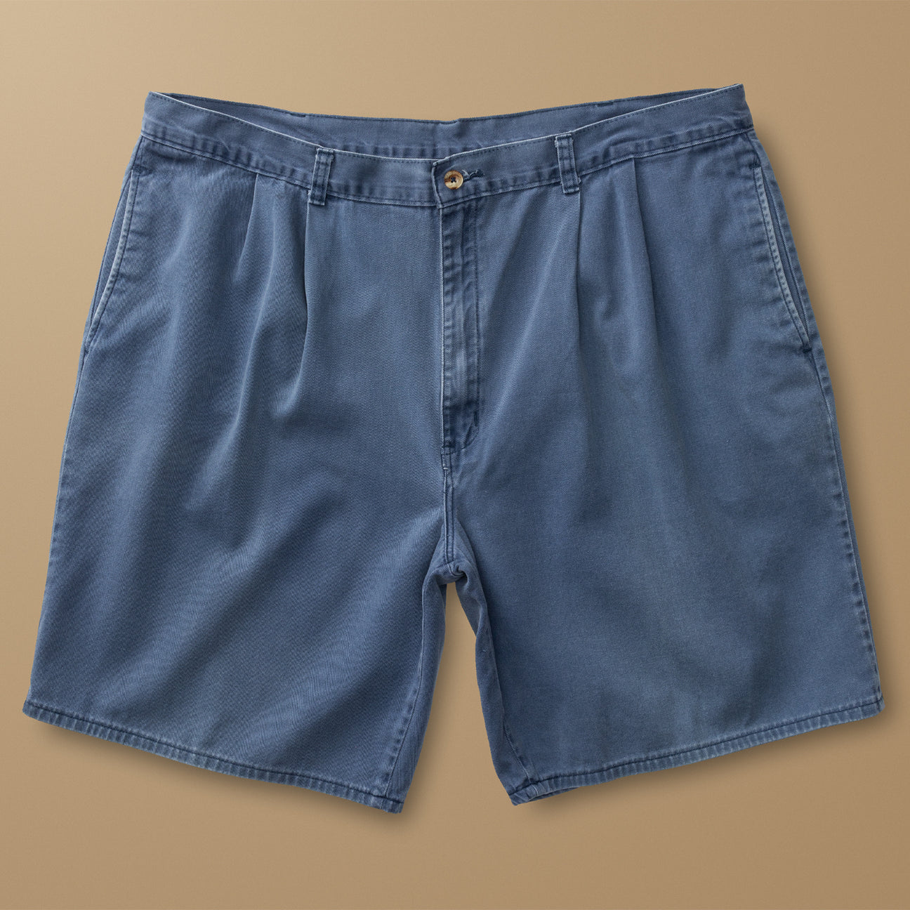 Blue Pleated Chino Short 42W