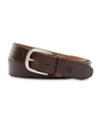 Dark Brown Leather Belt - Dark Brown with Nickel Buckle
