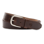 Dark Brown Leather Belt - Dark Brown with Nickel Buckle