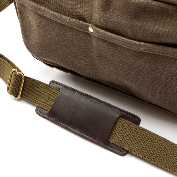 Waxed Canvas Laptop Bag - Field Brown