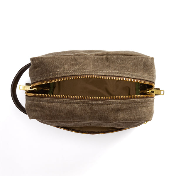 Waxed Canvas Dopp Kit - Field Brown