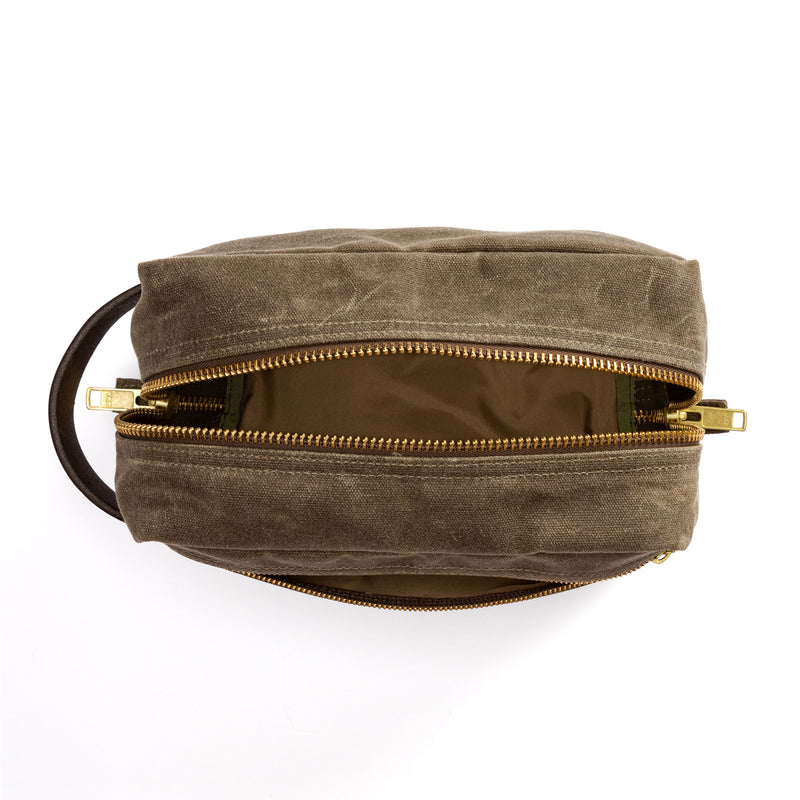 Waxed Canvas Dopp Kit - Field Brown