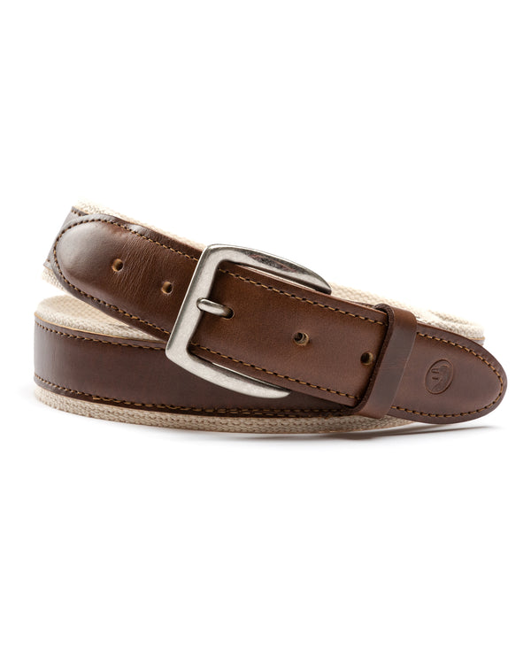 Leather Trim Webbed Belt